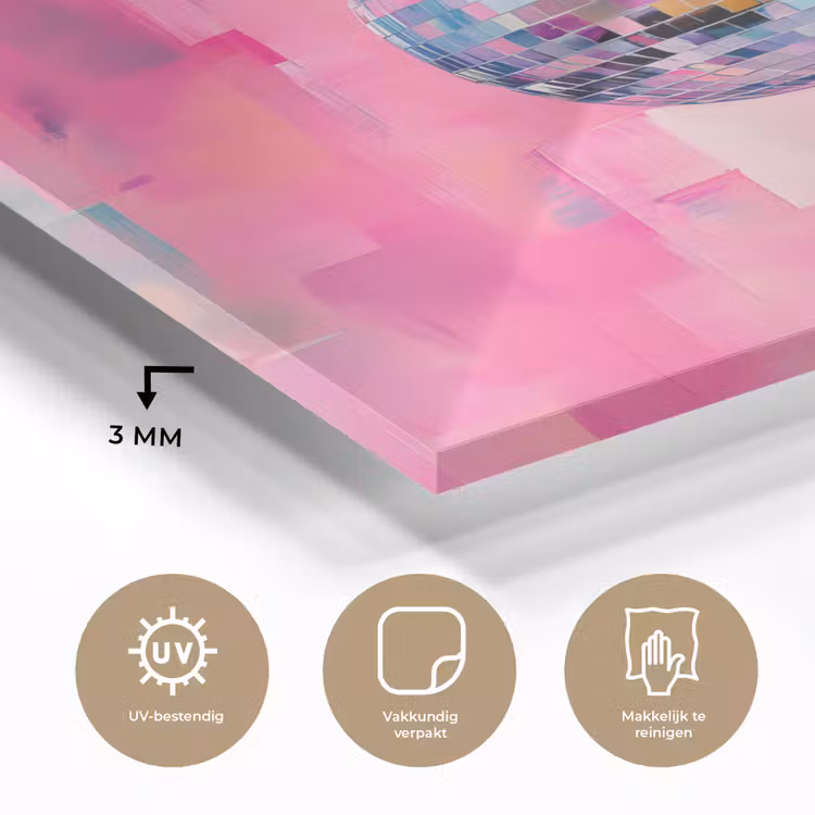 Discobal - Pink - Verf plexiglas 5mm klein -sfeer2