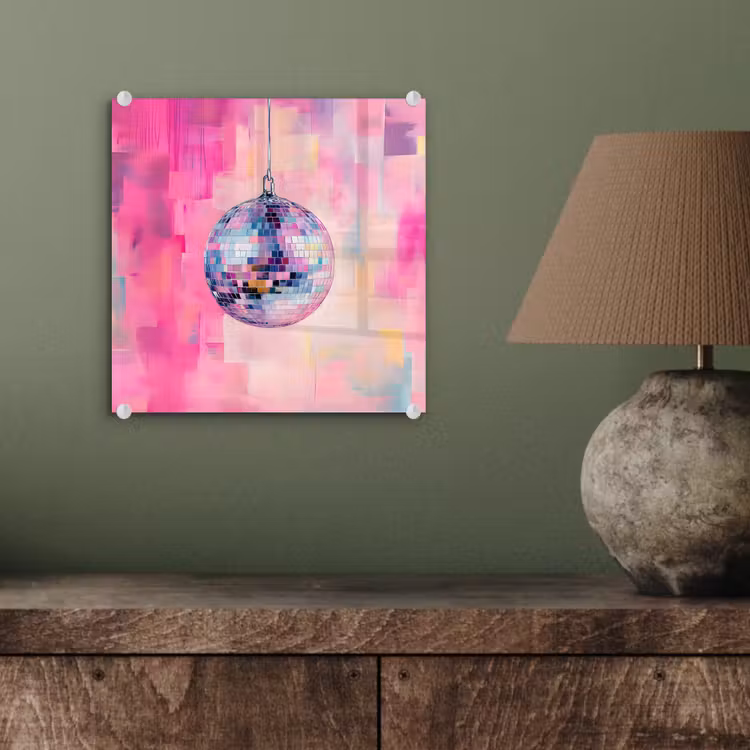 Discobal - Pink - Verf plexiglas 5mm klein -sfeer3