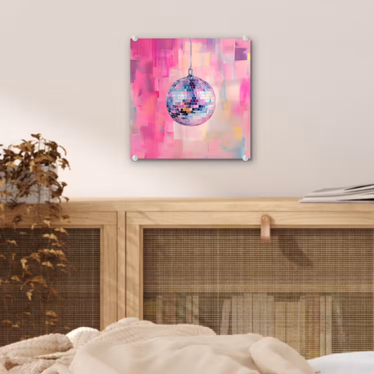 Discobal - Pink - Verf plexiglas 5mm klein -sfeer4