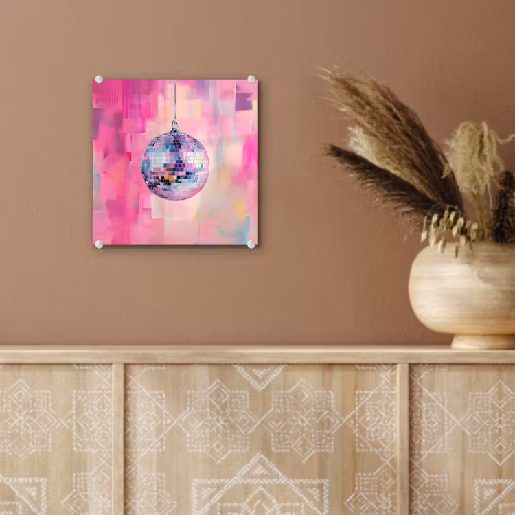 Discobal - Pink - Verf plexiglas 5mm klein -sfeer5