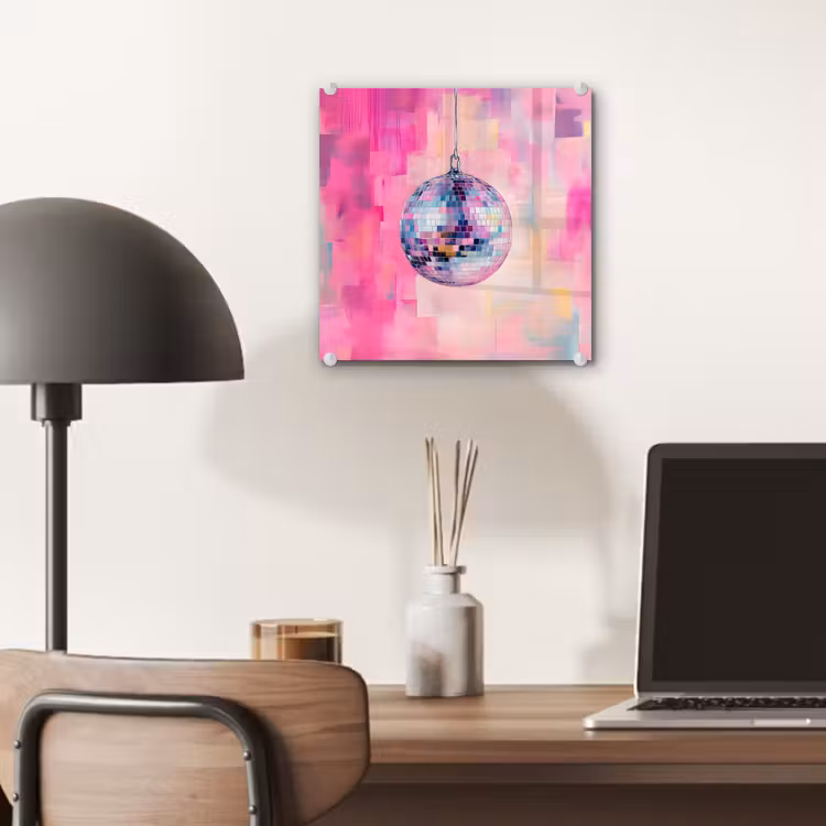 Discobal - Pink - Verf plexiglas 5mm klein -sfeer6