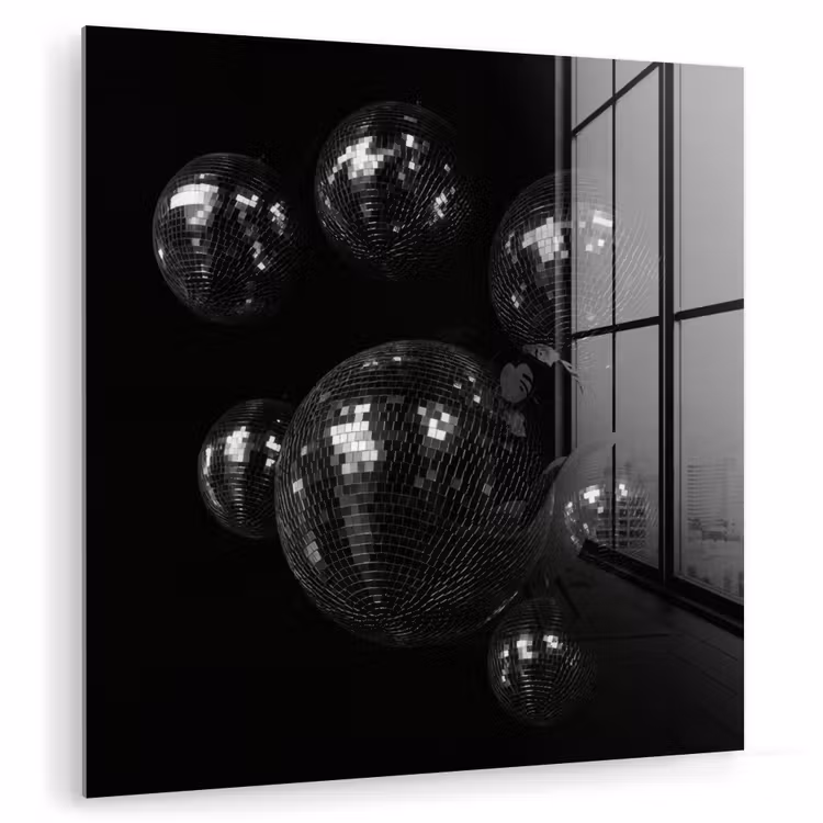 Discoballen - Minimalistisch - Zwart plexiglas 5mm klein -zzzproduct_nieuw