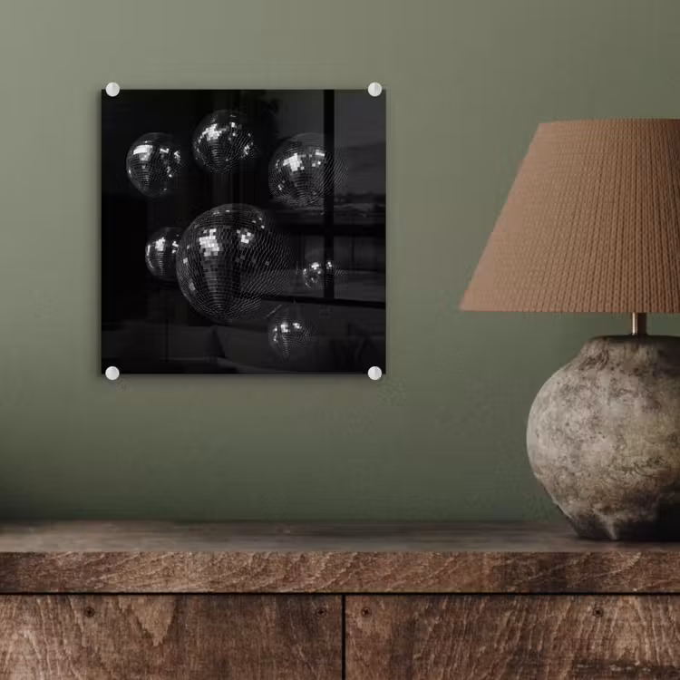 Discoballen - Minimalistisch - Zwart plexiglas 5mm klein -sfeer3