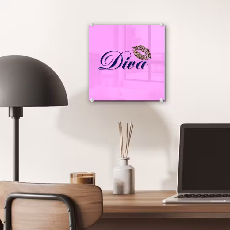 Diva - Lip - Panterprint - Roze plexiglas 5mm klein -sfeer6