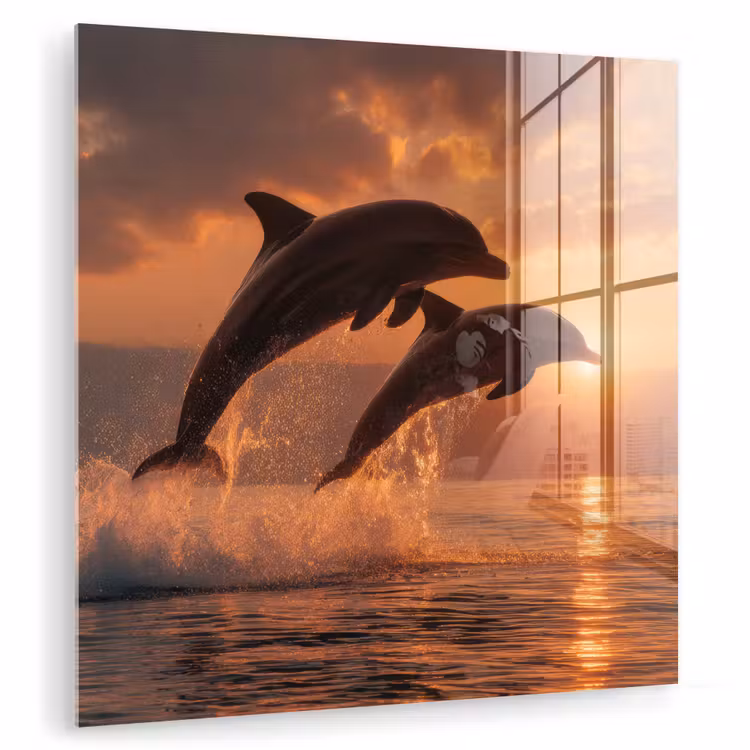Dolfijnen - Zee - Realistisch plexiglas 5mm klein -zzzproduct_nieuw
