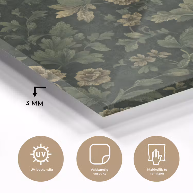 Donker - Groen - Goud - Botanisch plexiglas 5mm klein 11 -sfeer2