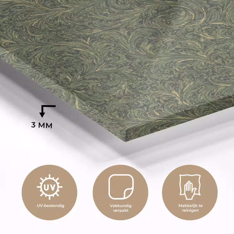 Donker - Groen - Krullend - Botanisch plexiglas 5mm klein 11 -sfeer2