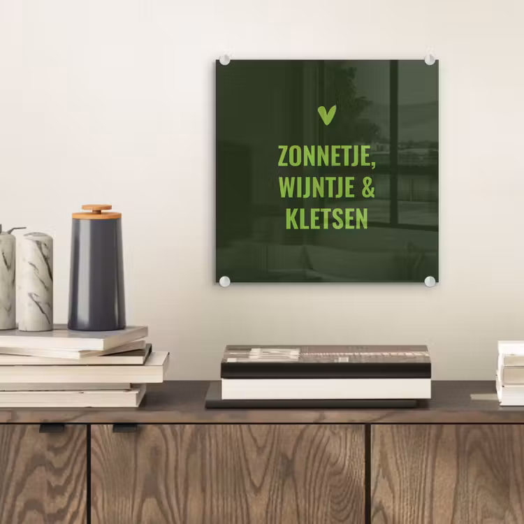 Donkergroen - Quote - Zon - Zomer plexiglas 5mm klein -sfeer1