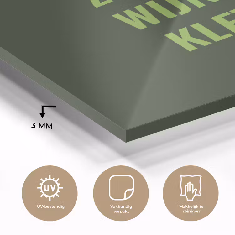 Donkergroen - Quote - Zon - Zomer plexiglas 5mm klein -sfeer2