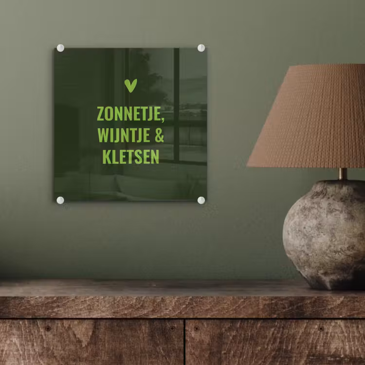 Donkergroen - Quote - Zon - Zomer plexiglas 5mm klein -sfeer3