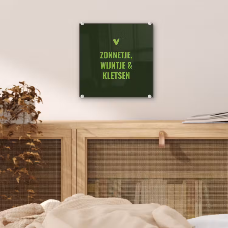 Donkergroen - Quote - Zon - Zomer plexiglas 5mm klein -sfeer4