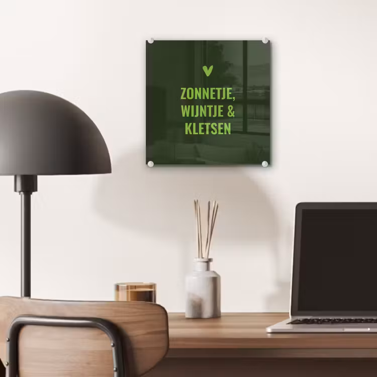 Donkergroen - Quote - Zon - Zomer plexiglas 5mm klein -sfeer6
