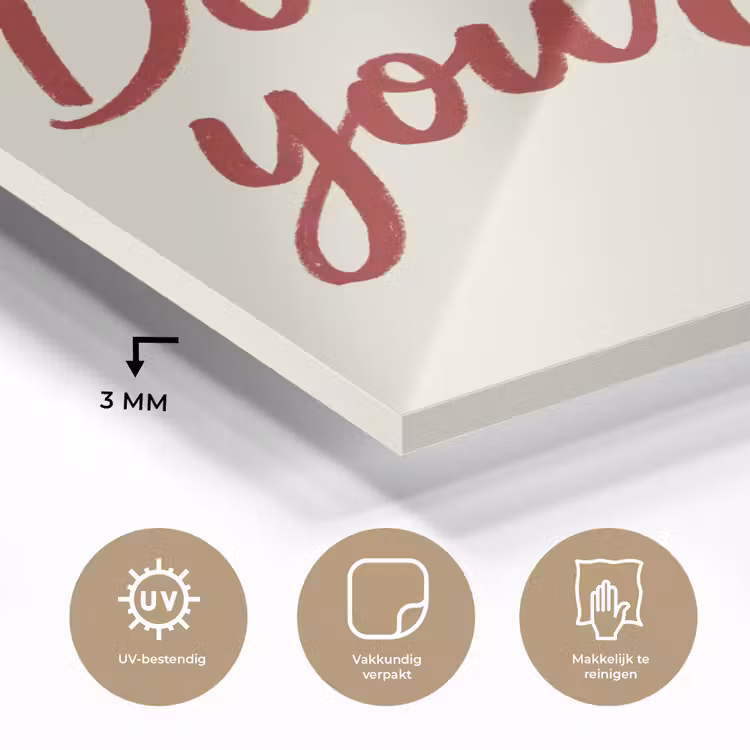 Don't lose your fire - Rood - Wit - Minimalistisch plexiglas 5mm klein -sfeer2