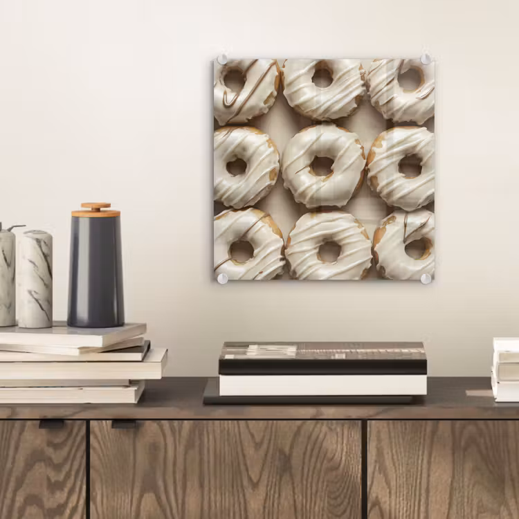 Donuts - Chocolade - Wit - Beige plexiglas 5mm klein -sfeer1