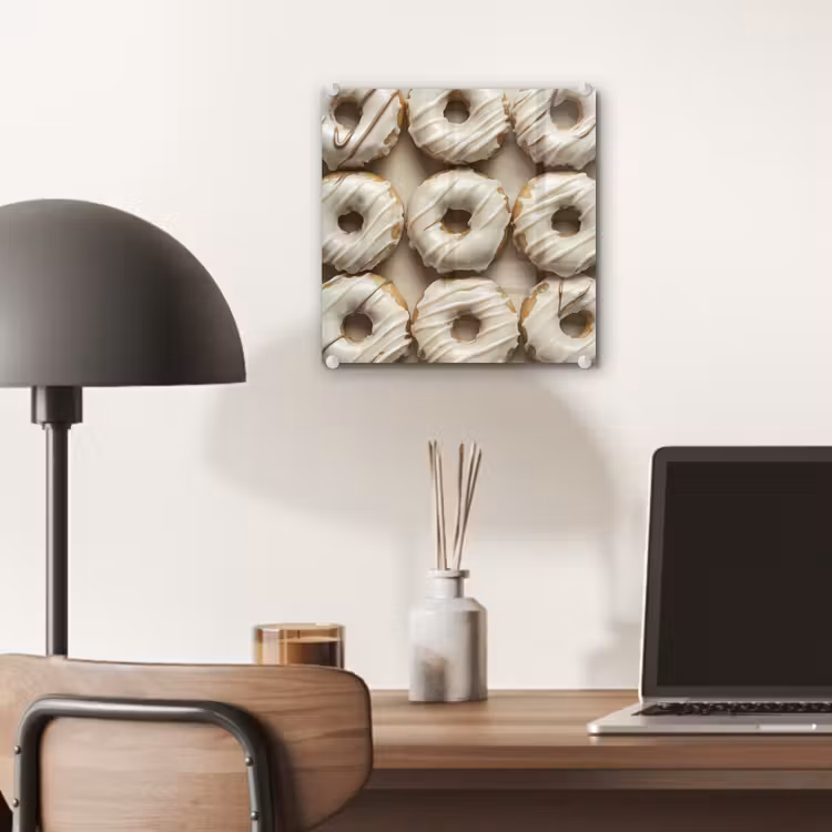 Donuts - Chocolade - Wit - Beige plexiglas 5mm klein -sfeer6
