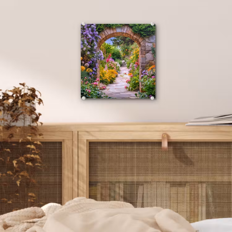 Doorkijk - Bloemen - Pad - Natuur plexiglas 5mm klein -sfeer4