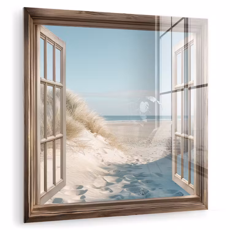 Doorkijk - Helmgras - Duinen - Zee - Landschap plexiglas 5mm klein -zzzproduct_nieuw