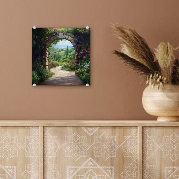 Doorkijk - Landschap - Bloemen - Pad - Uitzicht plexiglas 5mm klein -sfeer5