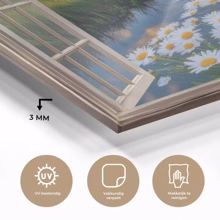 Doorkijk - Landschap - Raam - Water - Zonsondergang plexiglas 5mm klein -sfeer2