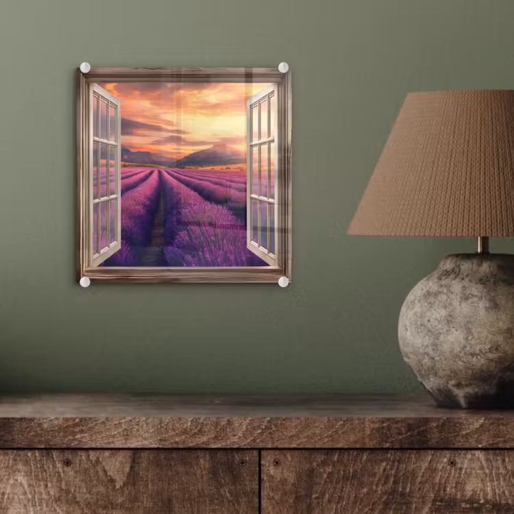 Doorkijk - Lavendel - Landschap - Bloemen - Paars plexiglas 5mm klein -sfeer3