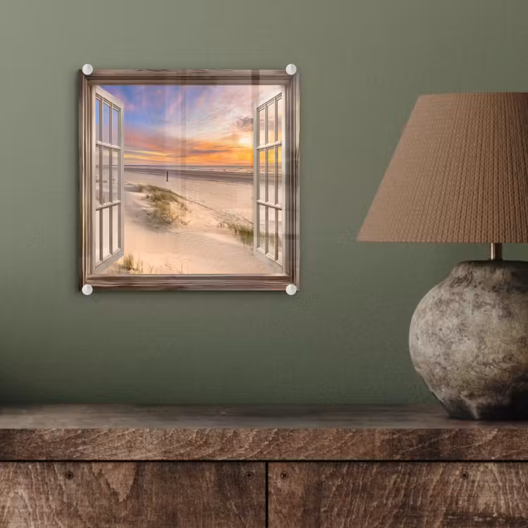 Doorkijk - Strand - Duinen - Natuur - Landschap plexiglas 5mm klein -sfeer3