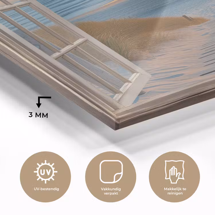 Doorkijk - Strand - Pad - Zonsondergang plexiglas 5mm klein -sfeer2