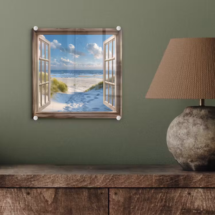 Doorkijk - Strand - Raam - Duinen - Zee plexiglas 5mm klein -sfeer3