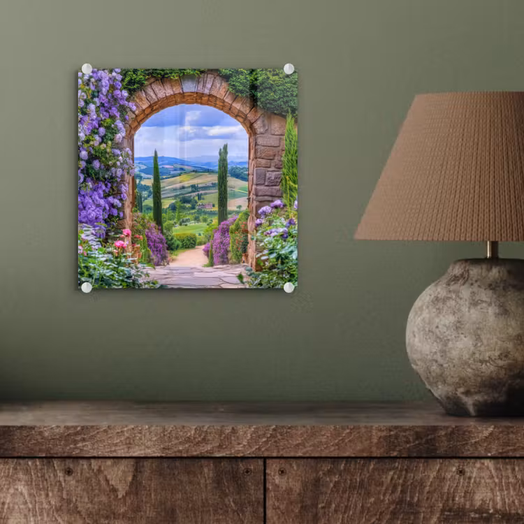 Doorkijk - Toscane - Landschap - Poort plexiglas 5mm klein -sfeer3