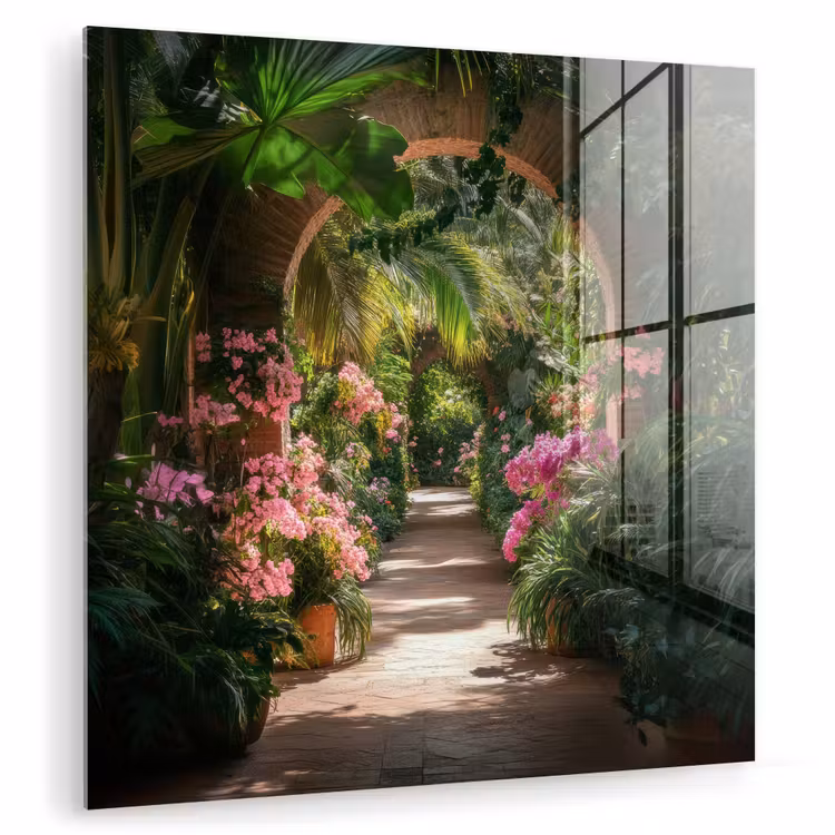 Doorkijk - Tropisch - Bloemen - Natuur plexiglas 5mm klein -zzzproduct_nieuw