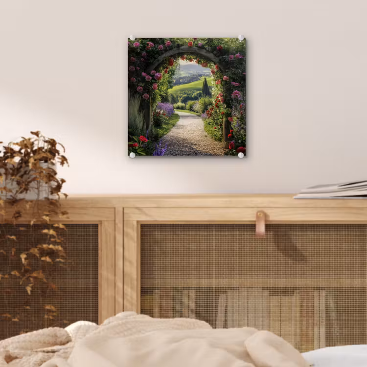 Doorkijk - Tuinboog - Bloemen - Natuur - Pad plexiglas 5mm klein -sfeer4