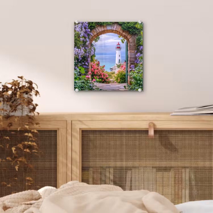 Doorkijk - Vuurtoren - Bloemen - Uitzicht plexiglas 5mm klein -sfeer4