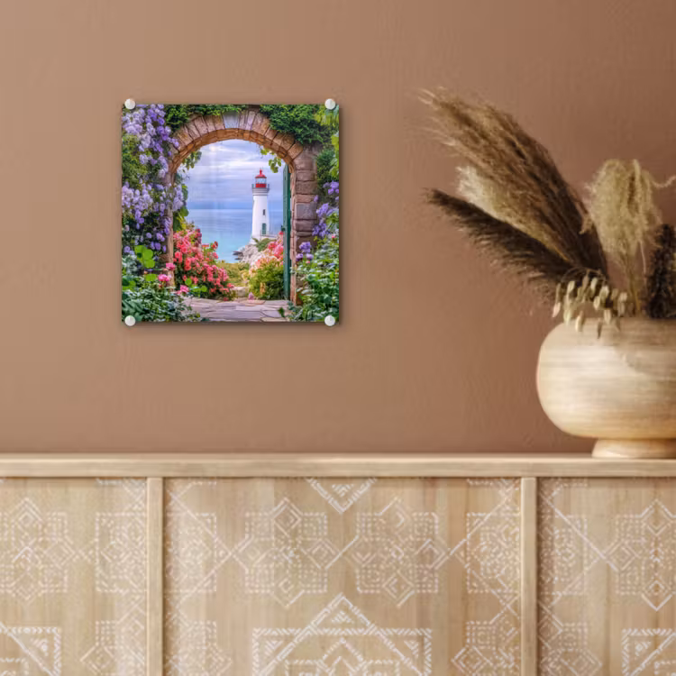 Doorkijk - Vuurtoren - Bloemen - Uitzicht plexiglas 5mm klein -sfeer5