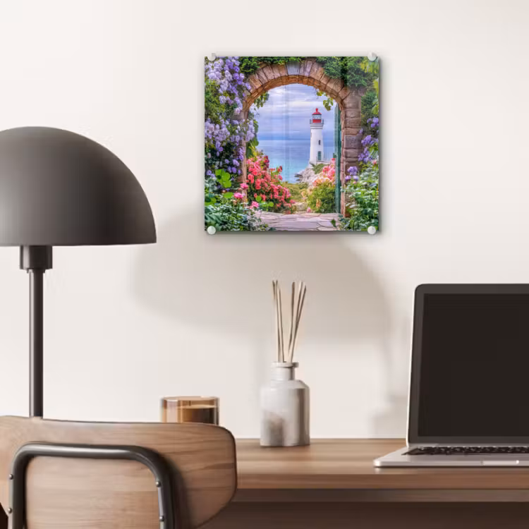 Doorkijk - Vuurtoren - Bloemen - Uitzicht plexiglas 5mm klein -sfeer6
