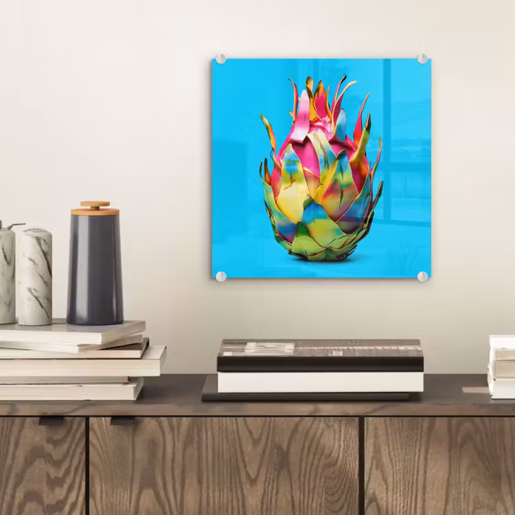 Drakenfruit - Blauw - Levendig plexiglas 5mm klein -sfeer1