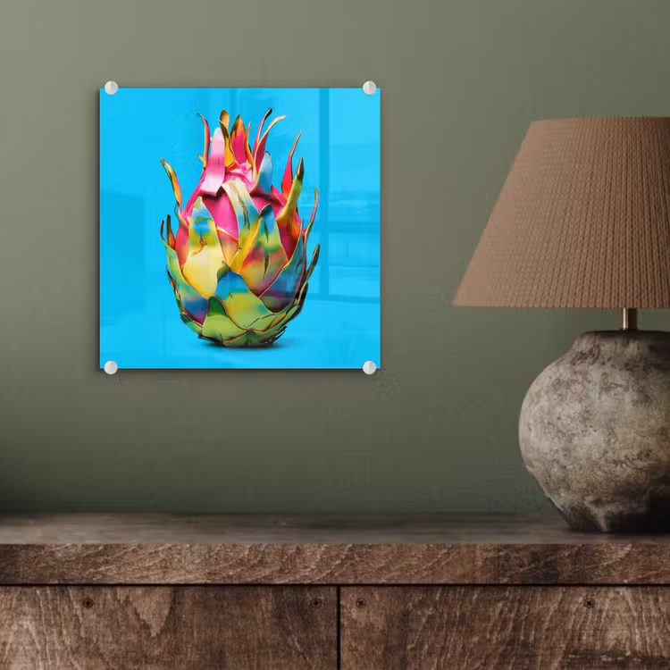 Drakenfruit - Blauw - Levendig plexiglas 5mm klein -sfeer3