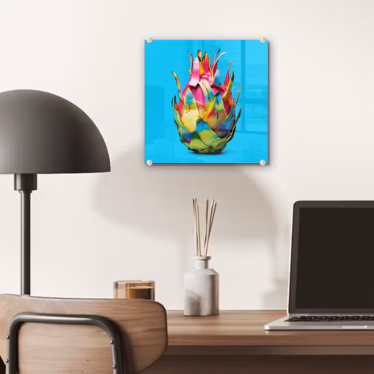 Drakenfruit - Blauw - Levendig plexiglas 5mm klein -sfeer6