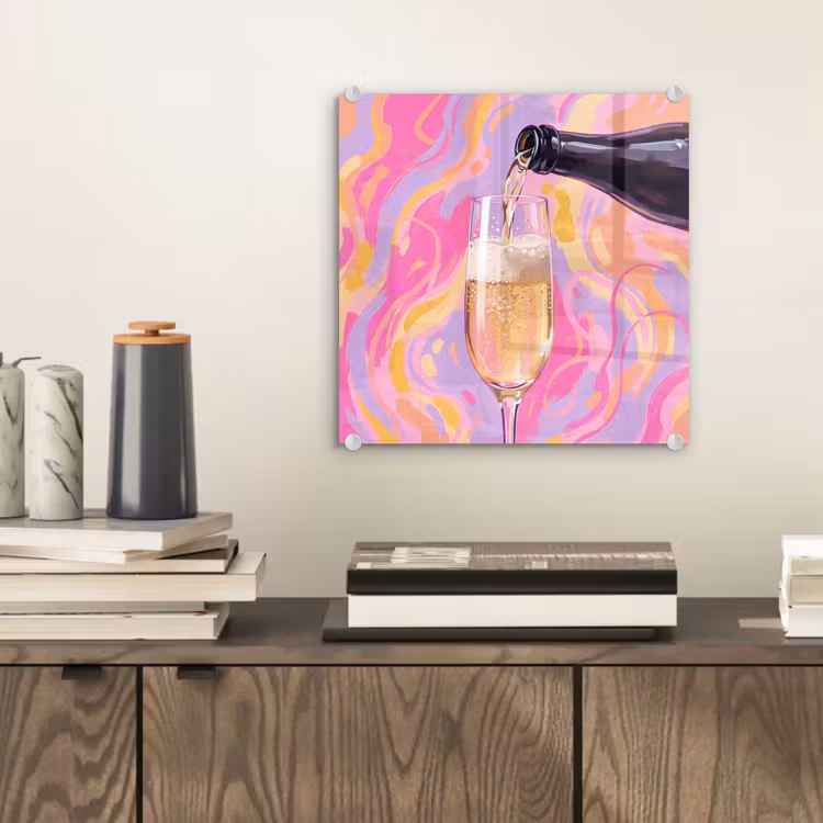 Drank - Inschenken - Feest - Abstract - Roze plexiglas 5mm klein -sfeer1