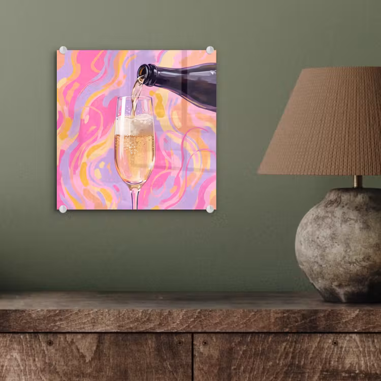 Drank - Inschenken - Feest - Abstract - Roze plexiglas 5mm klein -sfeer3