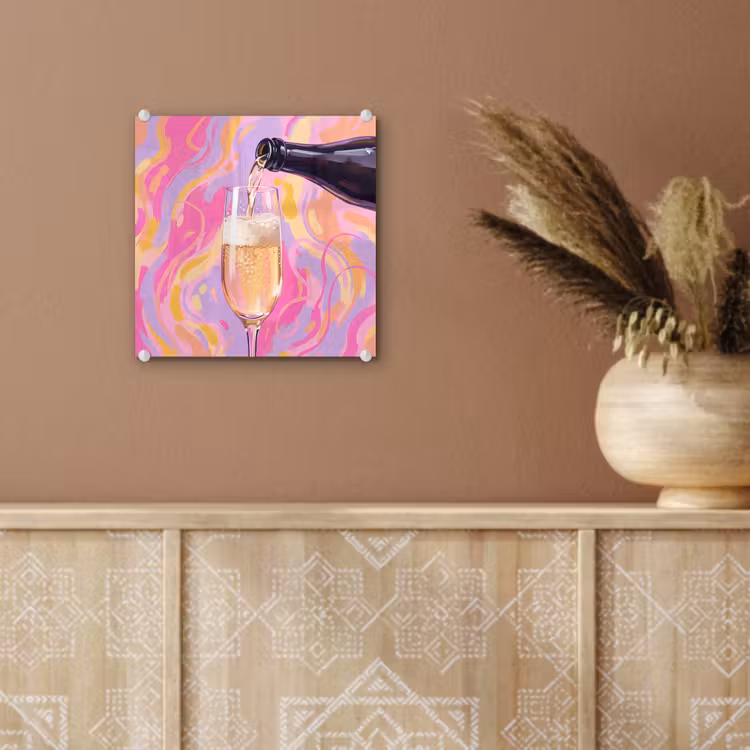 Drank - Inschenken - Feest - Abstract - Roze plexiglas 5mm klein -sfeer5