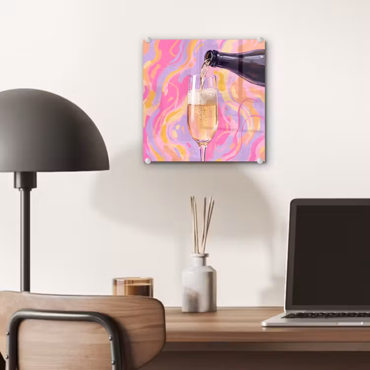 Drank - Inschenken - Feest - Abstract - Roze plexiglas 5mm klein -sfeer6