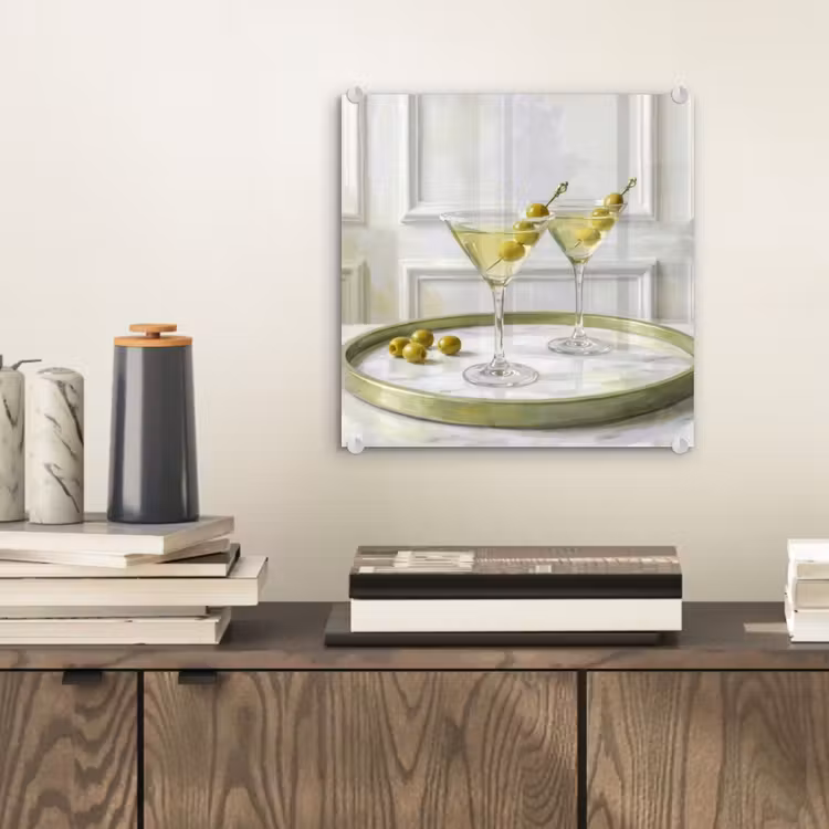 Drank - Martini - Olijven - Modern - Wit plexiglas 5mm klein -sfeer1