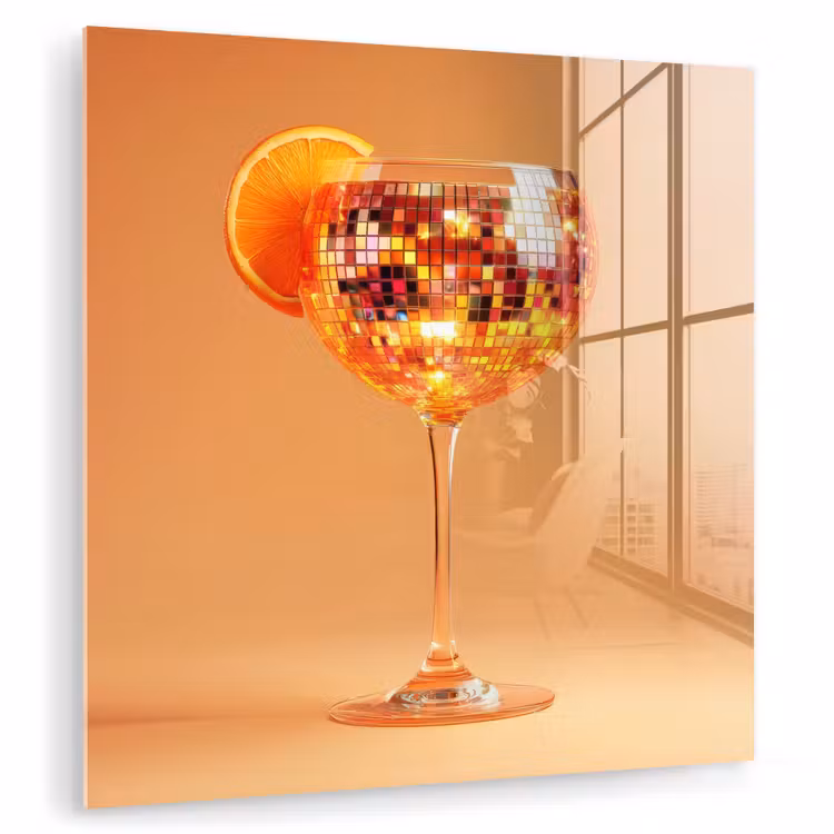 Drank - Oranje - Glitter - Disco plexiglas 5mm klein -zzzproduct_nieuw