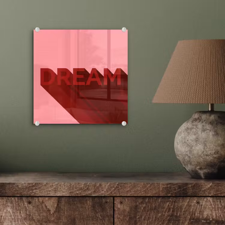 Dream - 3D - Rood - Roze plexiglas 5mm klein -sfeer3