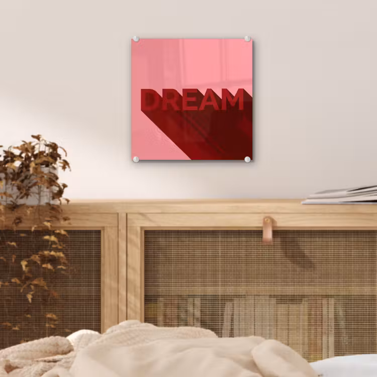 Dream - 3D - Rood - Roze plexiglas 5mm klein -sfeer4