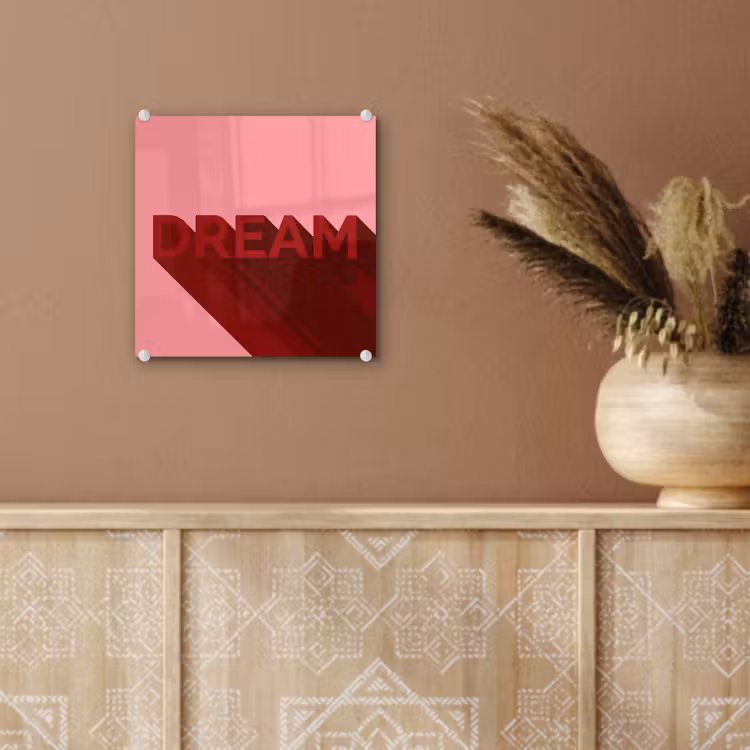 Dream - 3D - Rood - Roze plexiglas 5mm klein -sfeer5