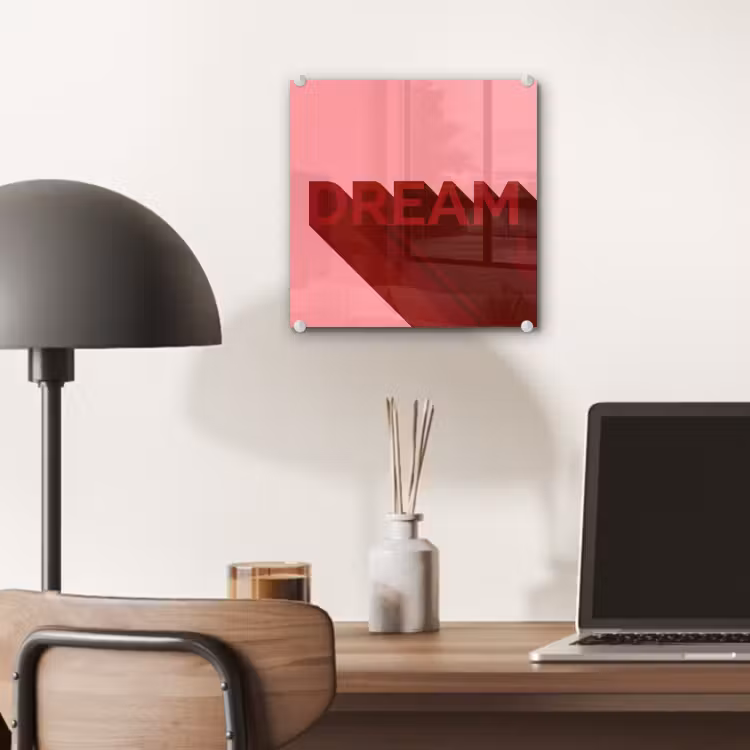 Dream - 3D - Rood - Roze plexiglas 5mm klein -sfeer6