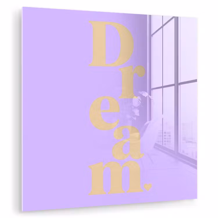 Dream - Paars - Typografisch plexiglas 5mm klein -zzzproduct_nieuw