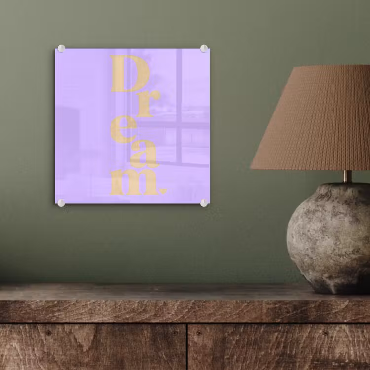 Dream - Paars - Typografisch plexiglas 5mm klein -sfeer3