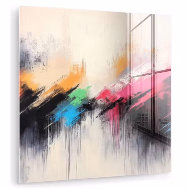 Dynamisch - Abstract - Kleurrijk - Zwart plexiglas 5mm klein -zzzproduct_nieuw