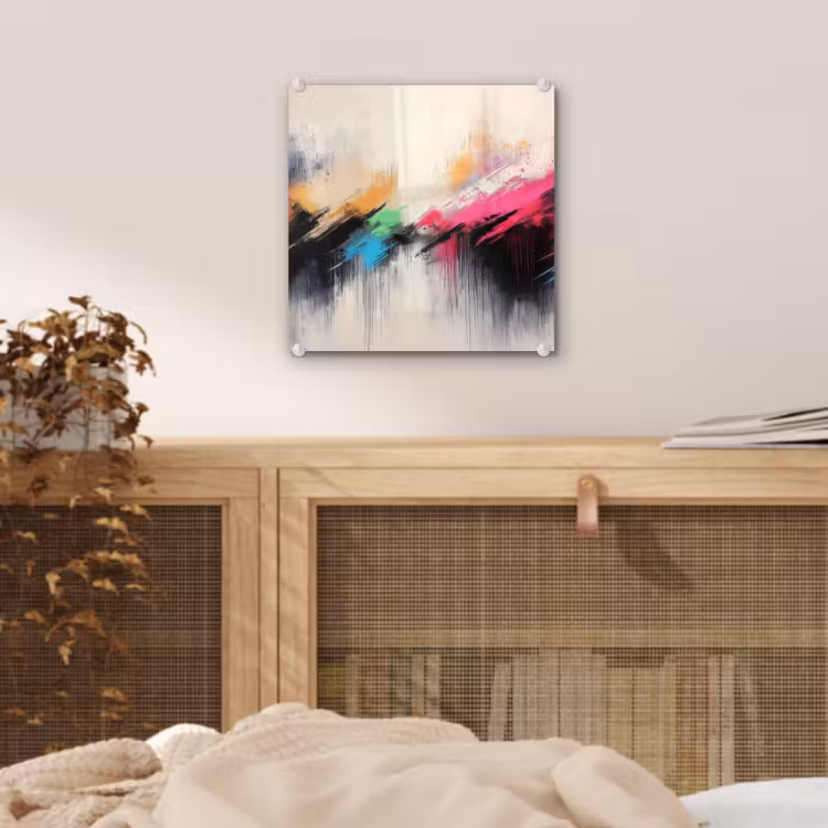 Dynamisch - Abstract - Kleurrijk - Zwart plexiglas 5mm klein -sfeer4